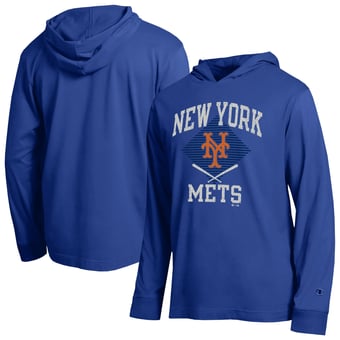 Men's Champion  Royal New York Mets Cooperstown Hooded Long-Sleeve T-Shirt