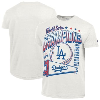 Men's Champion Cream Los Angeles Dodgers Winning Tradition Cooperstown Collection Tri-Blend T-Shirt