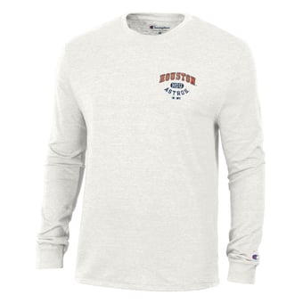 Men's Champion White Houston Astros Cooperstown Winning Tradition Tri-Blend Long Sleeve T-Shirt