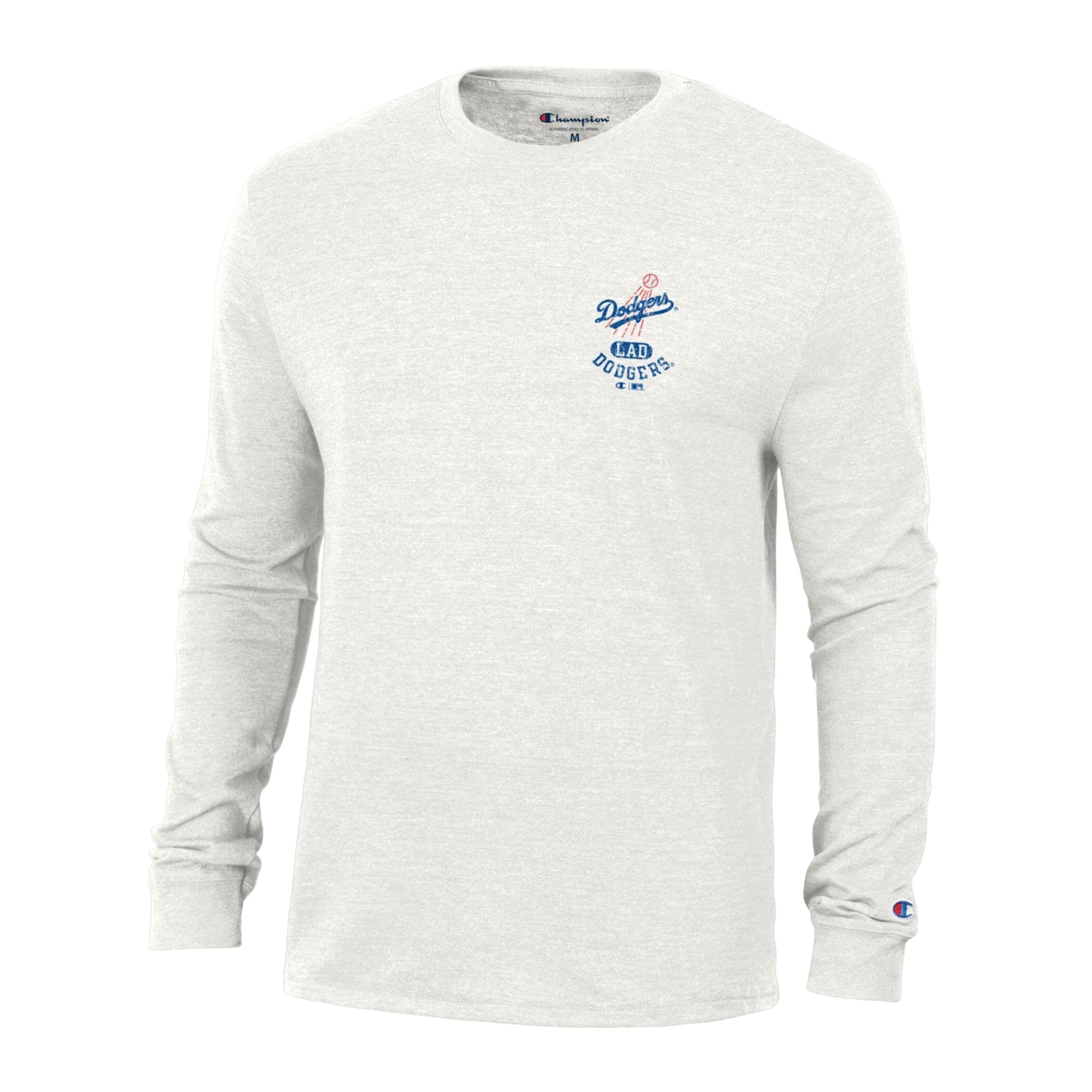 Men's Champion White Los Angeles Dodgers Cooperstown Winning Tradition Tri-Blend Long Sleeve T-Shirt