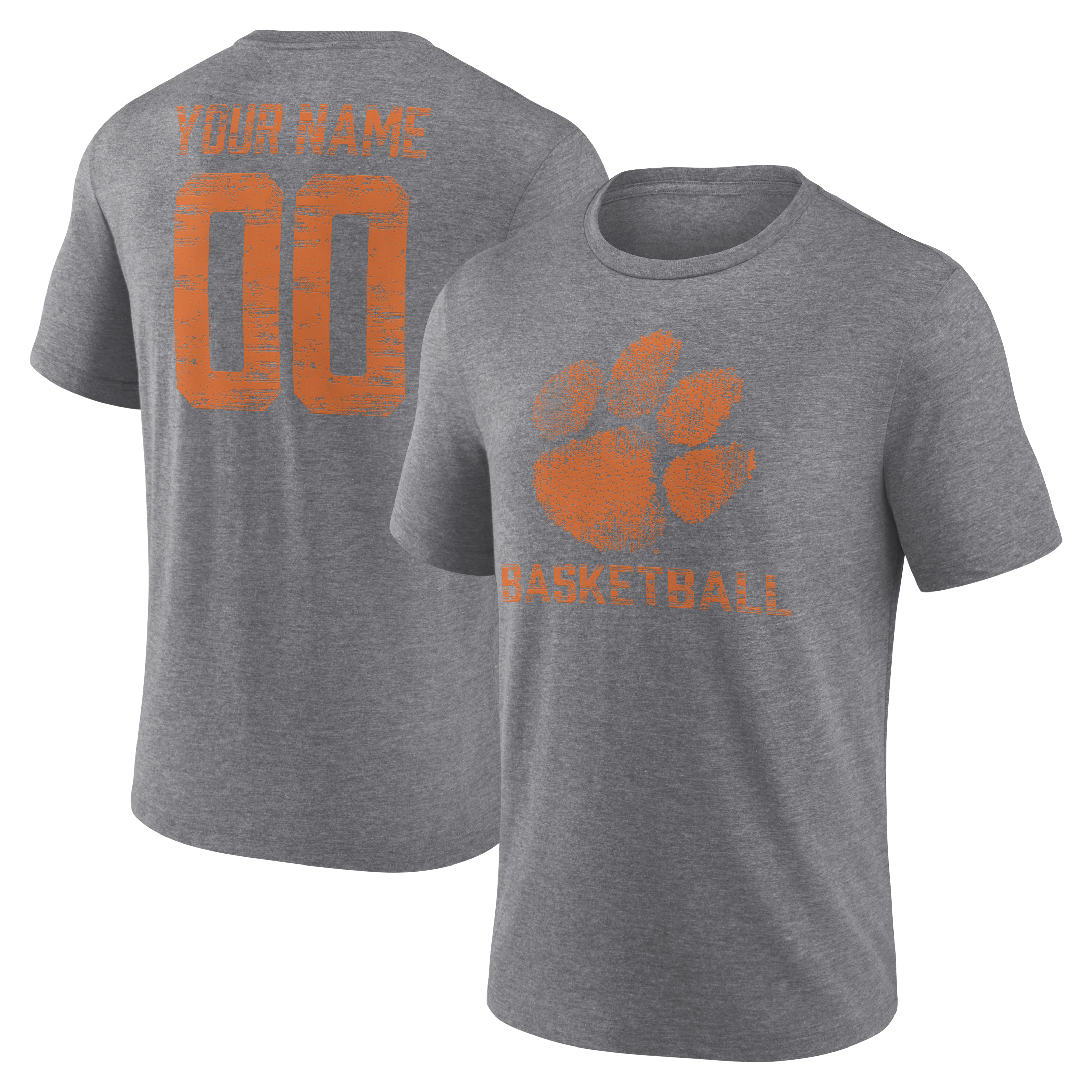Men’s Gray Clemson Tigers Heritage Basketball Personalized Any Name & Number Tri-Blend T-Shirt Men’s Gray Clemson Tigers Heritage Basketball Personalized Any Name & Number Tri-Blend T-Shirt