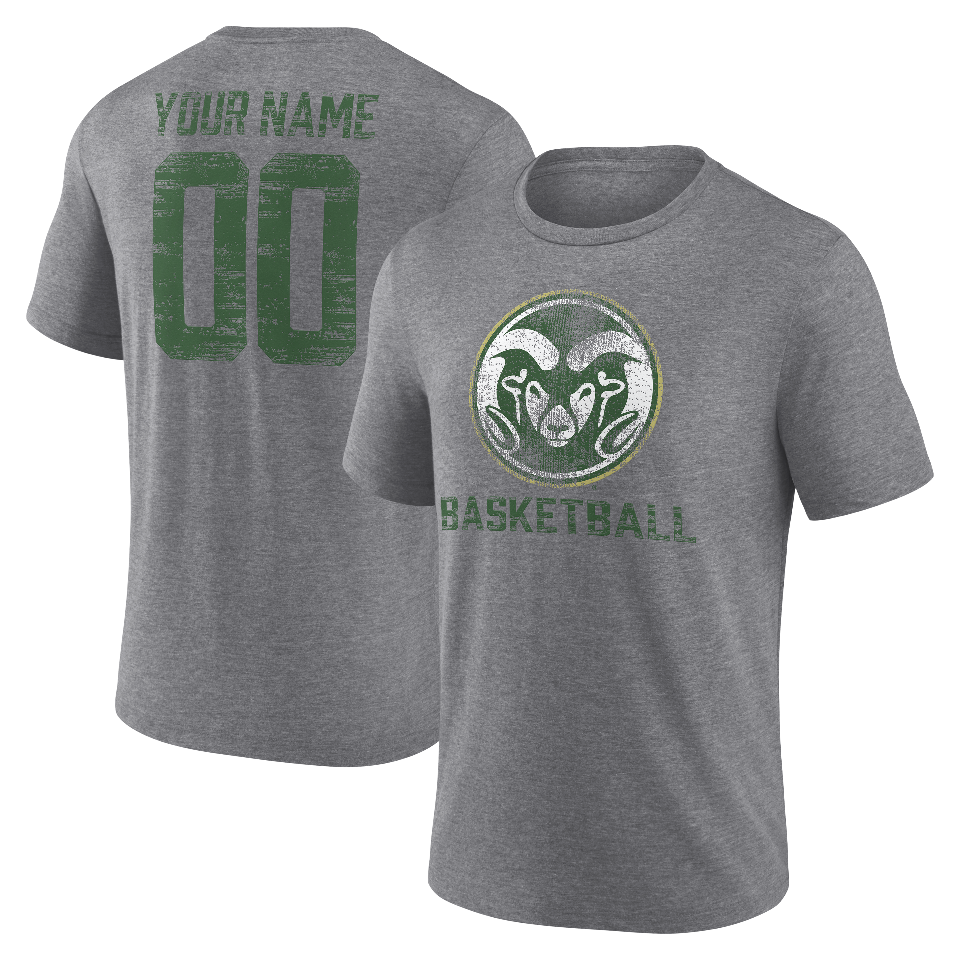 Men’s Gray Colorado State Rams Heritage Basketball Personalized Any Name & Number Tri-Blend T-Shirt Men’s Gray Colorado State Rams Heritage Basketball Personalized Any Name & Number Tri-Blend T-Shirt