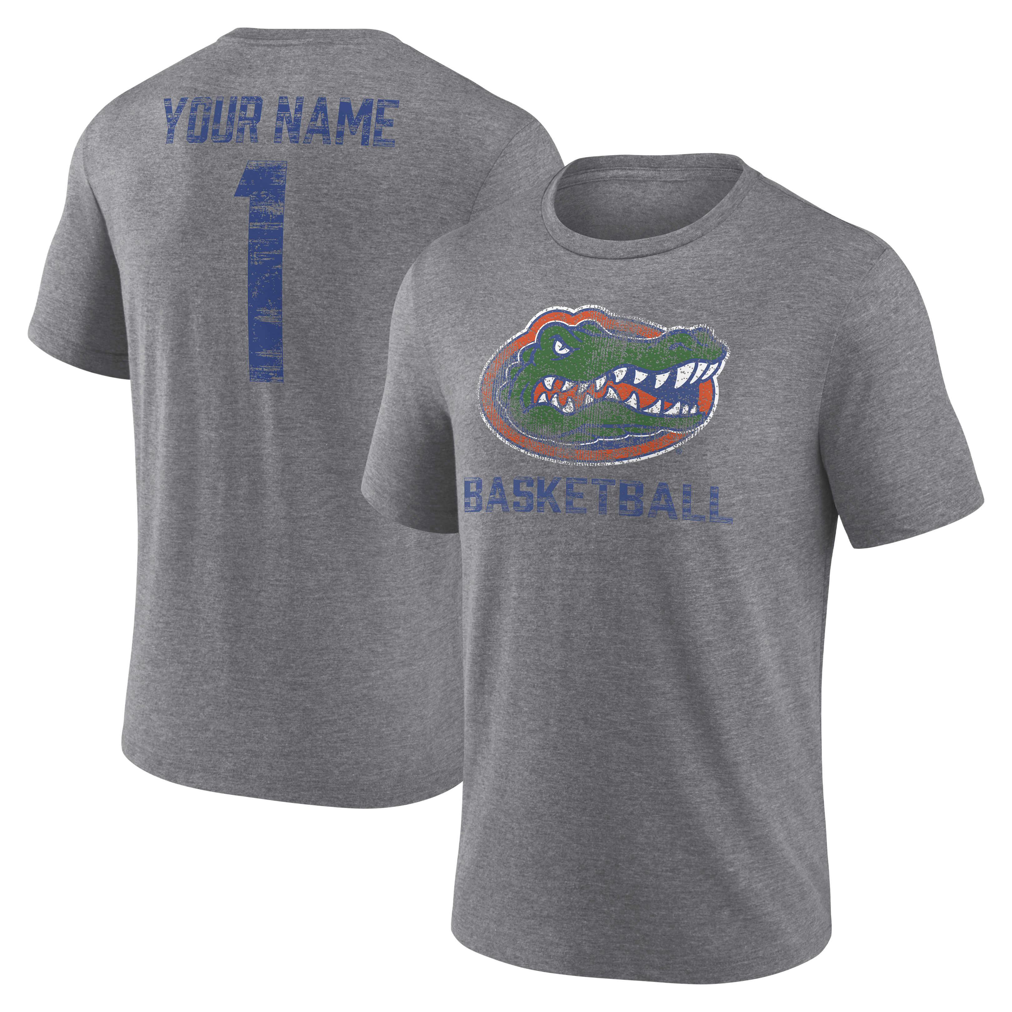 Men’s Gray Florida Gators Heritage Basketball Personalized Any Name Tri-Blend T-Shirt Men’s Gray Florida Gators Heritage Basketball Personalized Any Name Tri-Blend T-Shirt