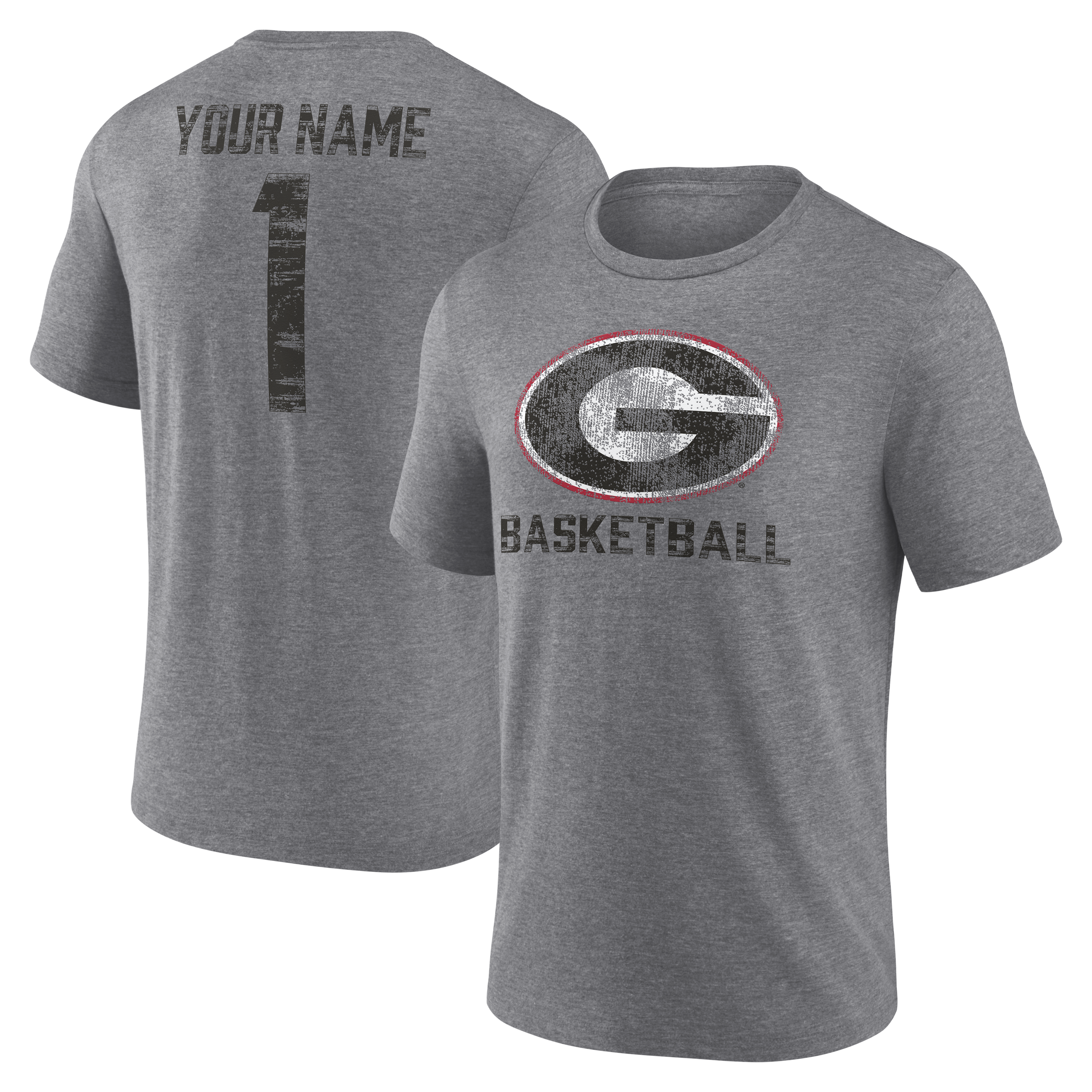Men’s Gray Georgia Bulldogs Heritage Basketball Personalized Any Name Tri-Blend T-Shirt Men’s Gray Georgia Bulldogs Heritage Basketball Personalized Any Name Tri-Blend T-Shirt