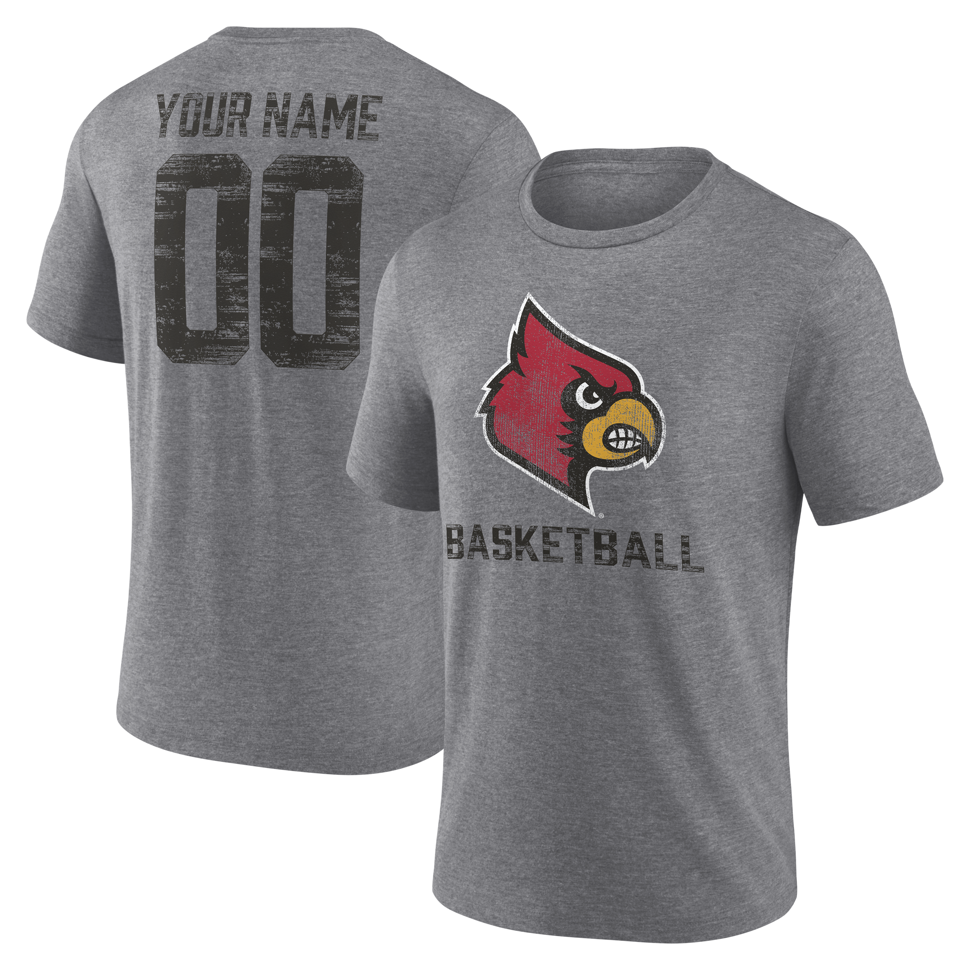 Men’s Gray Louisville Cardinals Heritage Basketball Personalized Any Name & Number Tri-Blend T-Shirt Men’s Gray Louisville Cardinals Heritage Basketball Personalized Any Name & Number Tri-Blend T-Shirt
