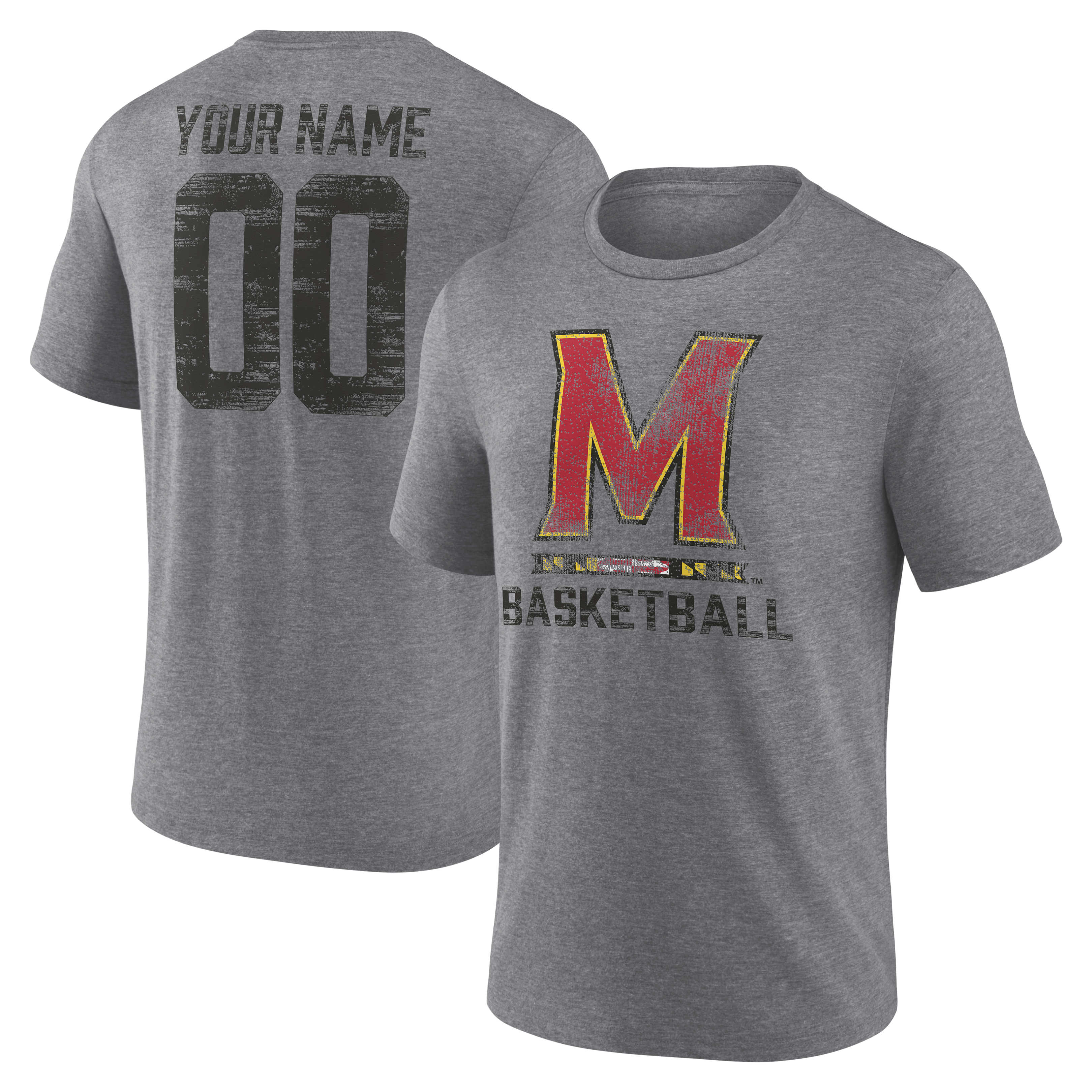 Men’s Gray Maryland Terrapins Heritage Basketball Personalized Any Name & Number Tri-Blend T-Shirt Men’s Gray Maryland Terrapins Heritage Basketball Personalized Any Name & Number Tri-Blend T-Shirt