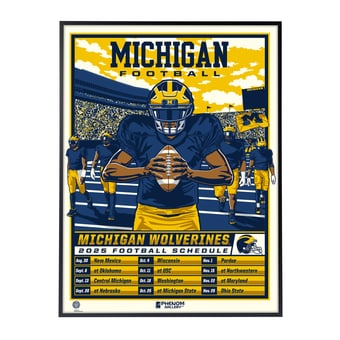 Phenom Gallery  Michigan Wolverines 2025 Schedule 18" x 24" Deluxe Framed Serigraph