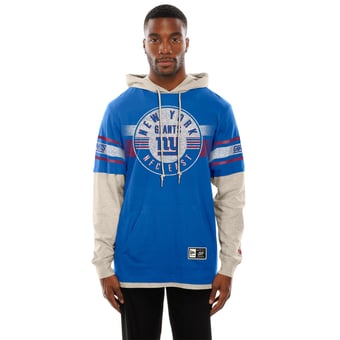 Men's New Era  Royal New York Giants Twofer Layered Long Sleeve Hooded T-Shirt