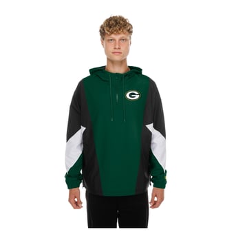 Men's New Era  Green Green Bay Packers Quarter-Zip Windbreaker Jacket