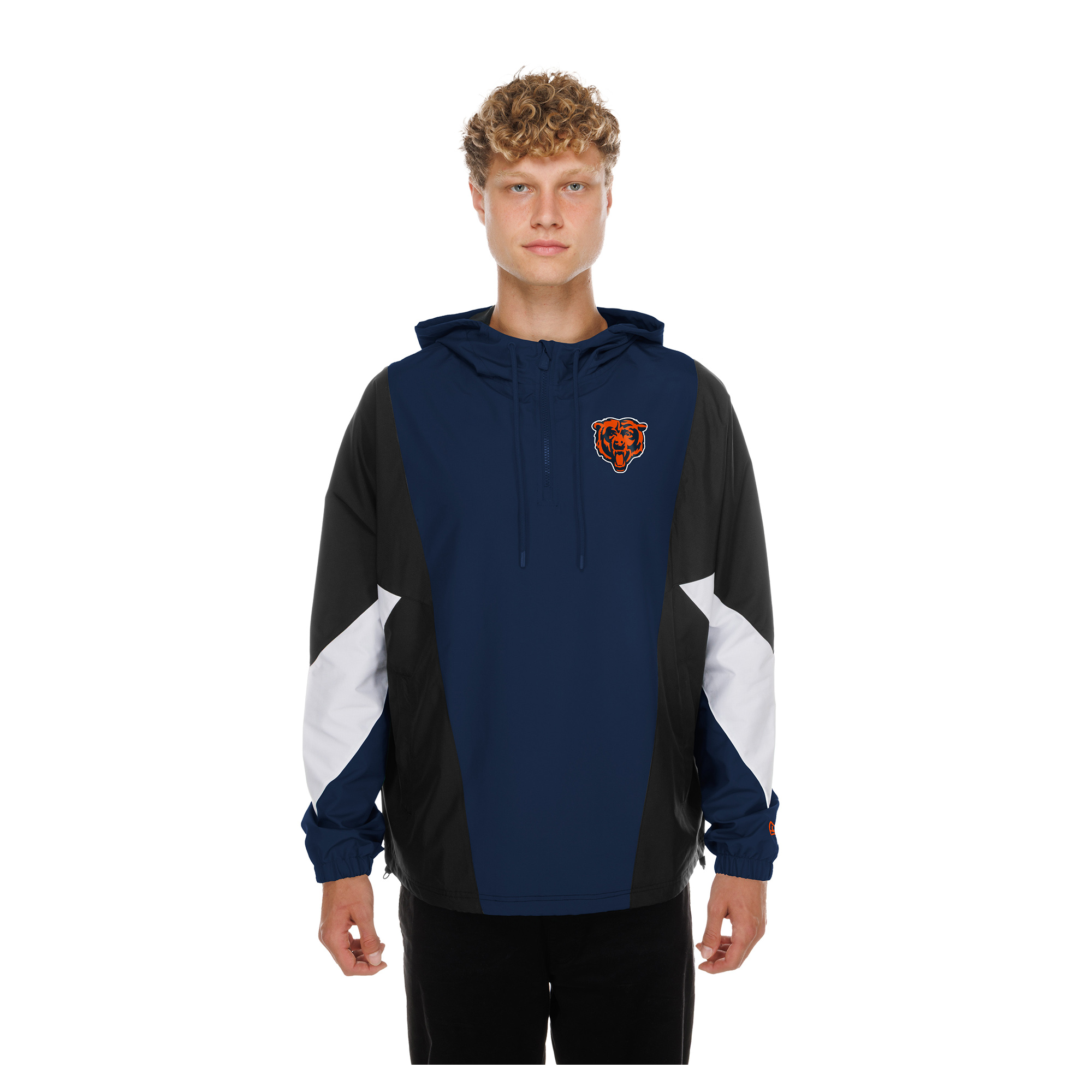 New Era Men's Navy Chicago Bears Quarter-Zip Windbreaker Jacket - Navy