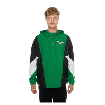 Men's New Era  Kelly Green Philadelphia Eagles Quarter-Zip Windbreaker Jacket