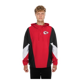 Men's New Era  Red Kansas City Chiefs Quarter-Zip Windbreaker Jacket