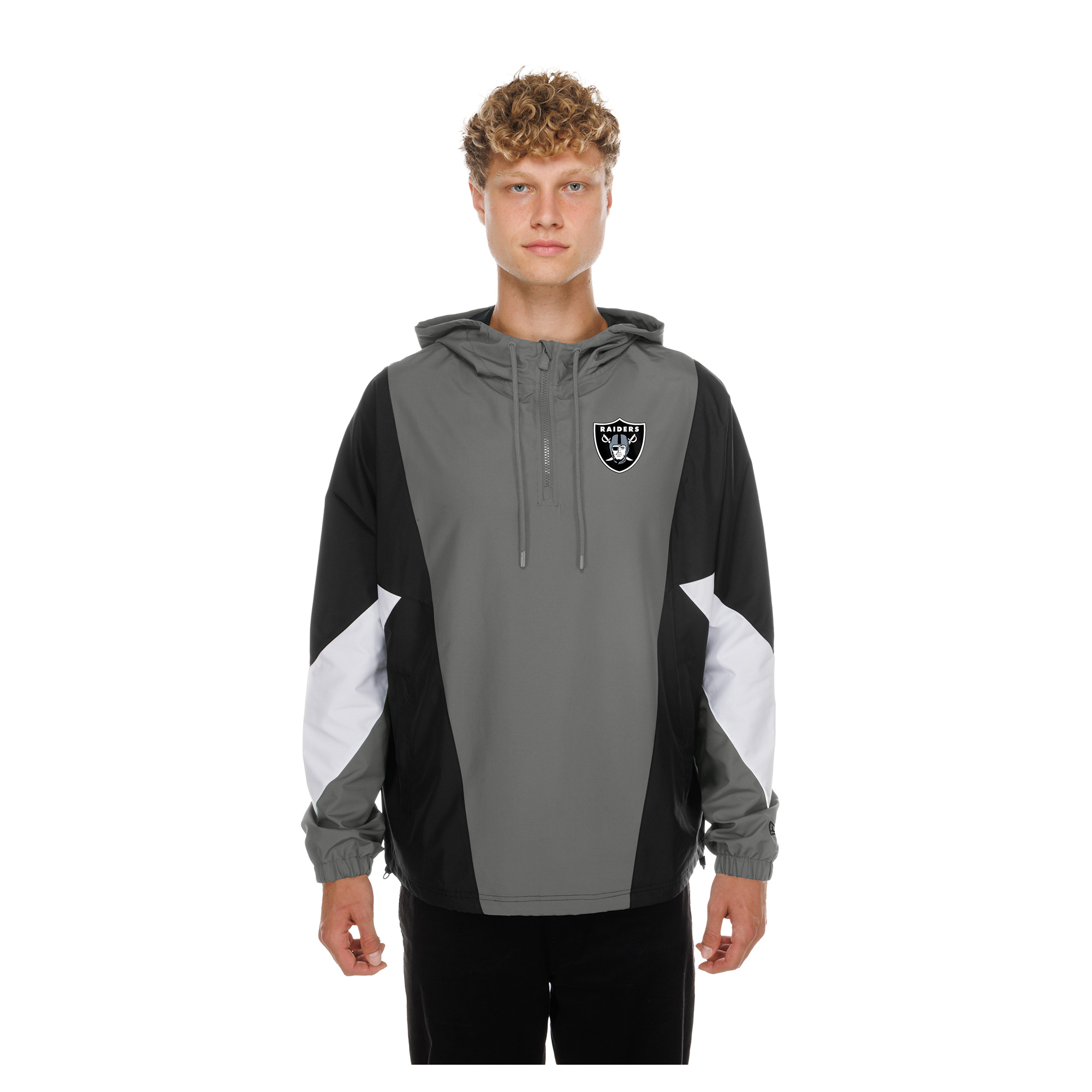 Men’s New Era Charcoal Las Vegas Raiders Quarter-Zip Windbreaker Jacket