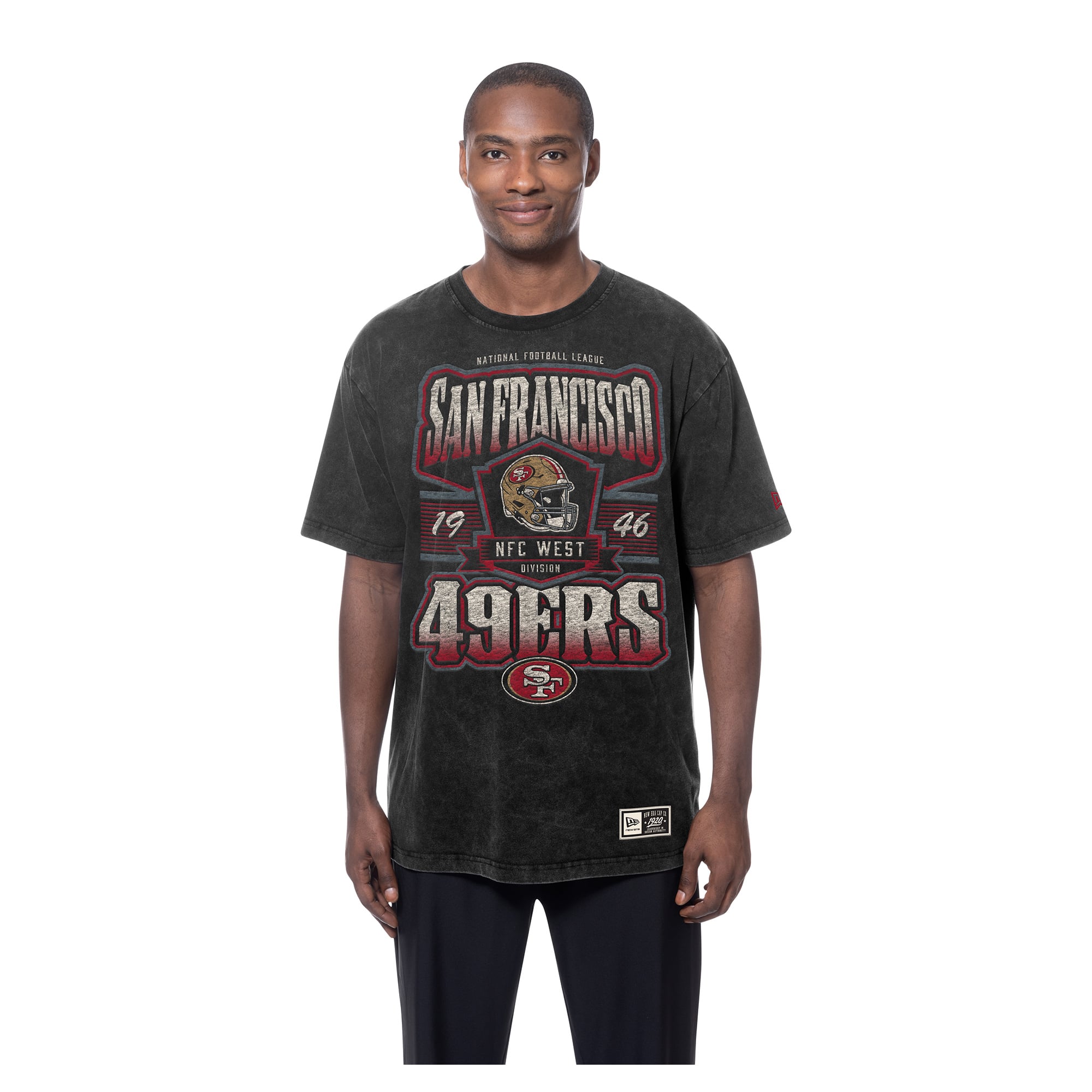 Men's New Era  Black San Francisco 49ers Mineral Wash T-Shirt