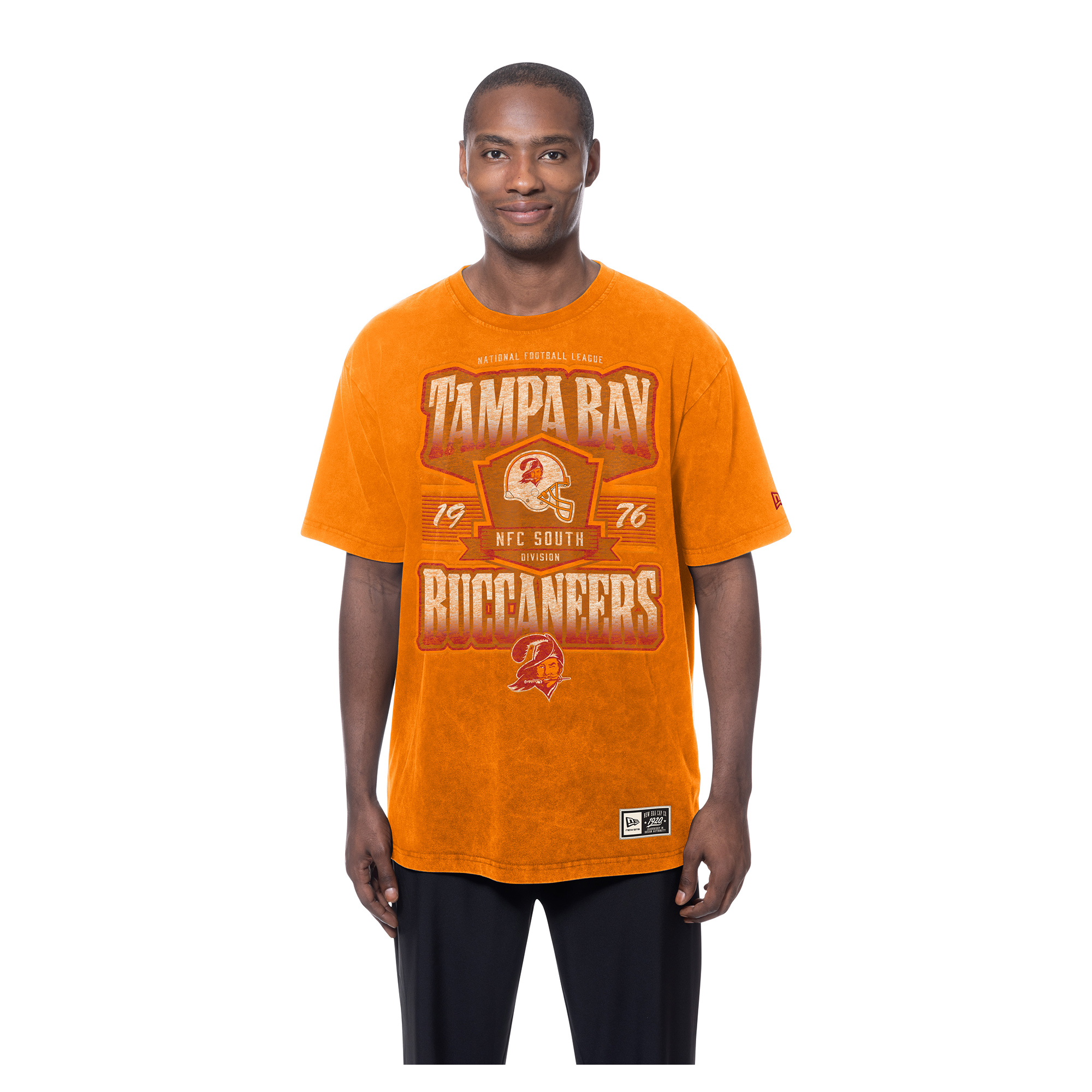 New Era Men's Orange Tampa Bay Buccaneers Throwback Mineral Wash T-Shirt - Orange