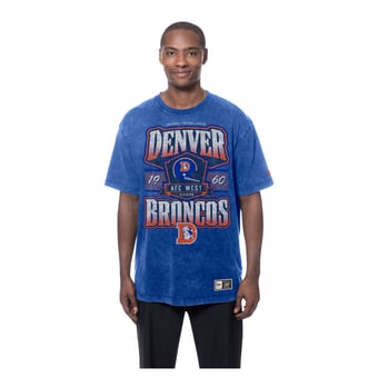 Men's New Era  Royal Denver Broncos Throwback Mineral Wash T-Shirt