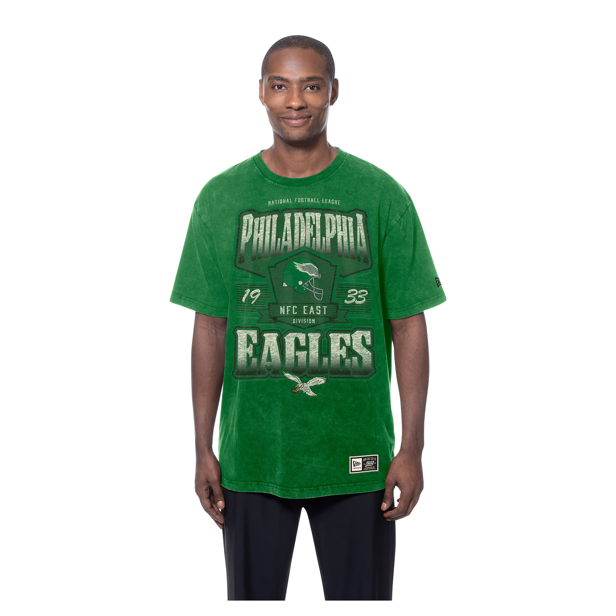 New Era Men's Kelly Green Philadelphia Eagles Throwback Mineral Wash T-Shirt - Kelly Green