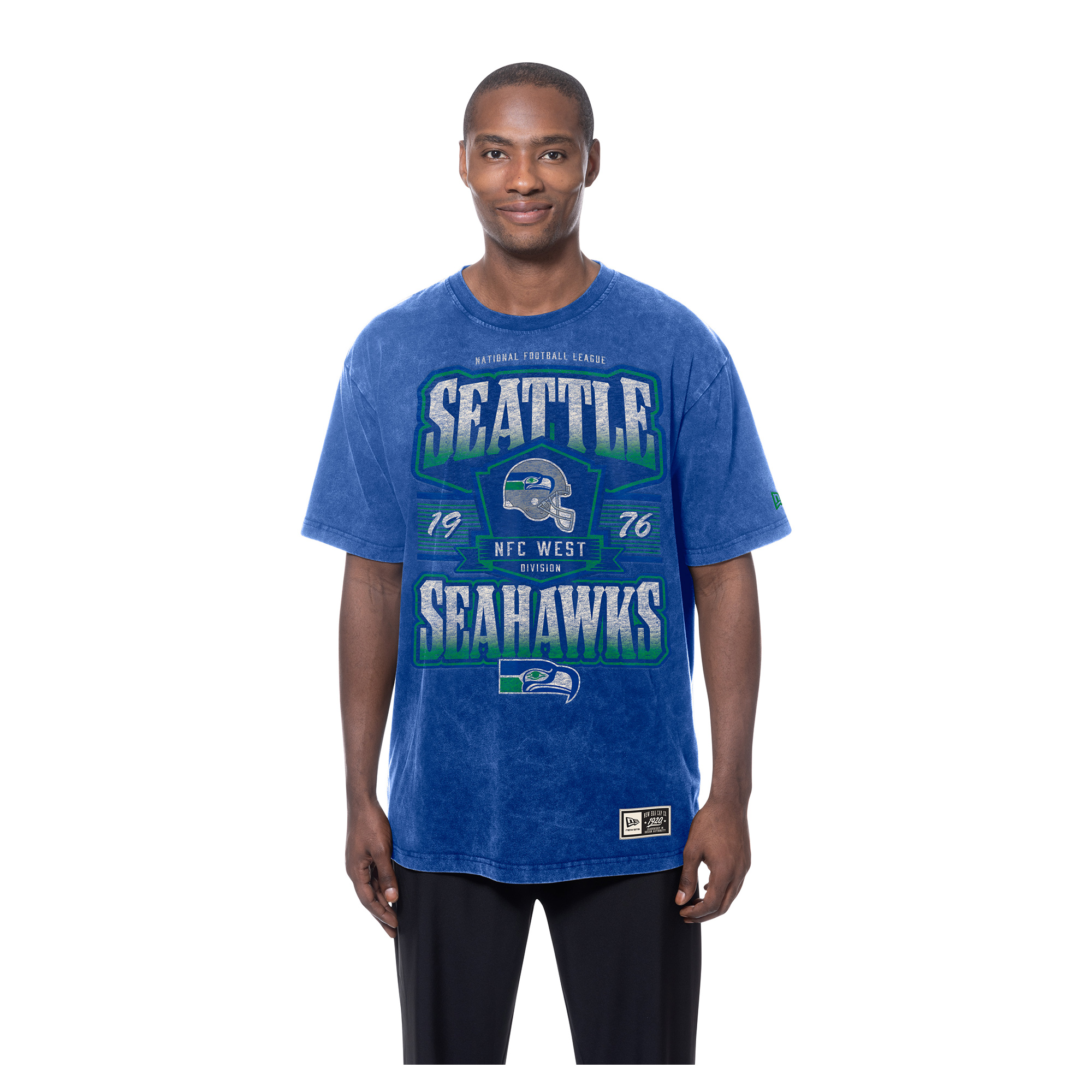 Men's New Era Royal Seattle Seahawks Throwback Mineral Wash T-Shirt
