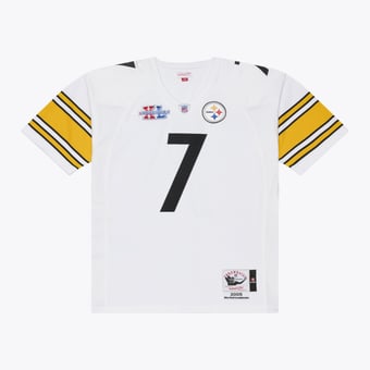 Men's Mitchell & Ness Ben Roethlisberger White Pittsburgh Steelers 2005 Authentic Throwback Jersey