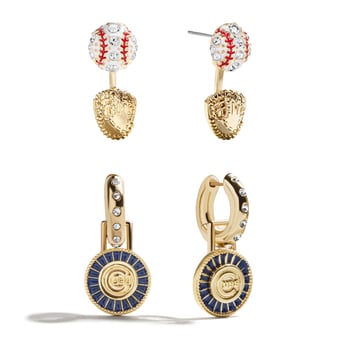 BaubleBar  Chicago Cubs Hoop Earring Set