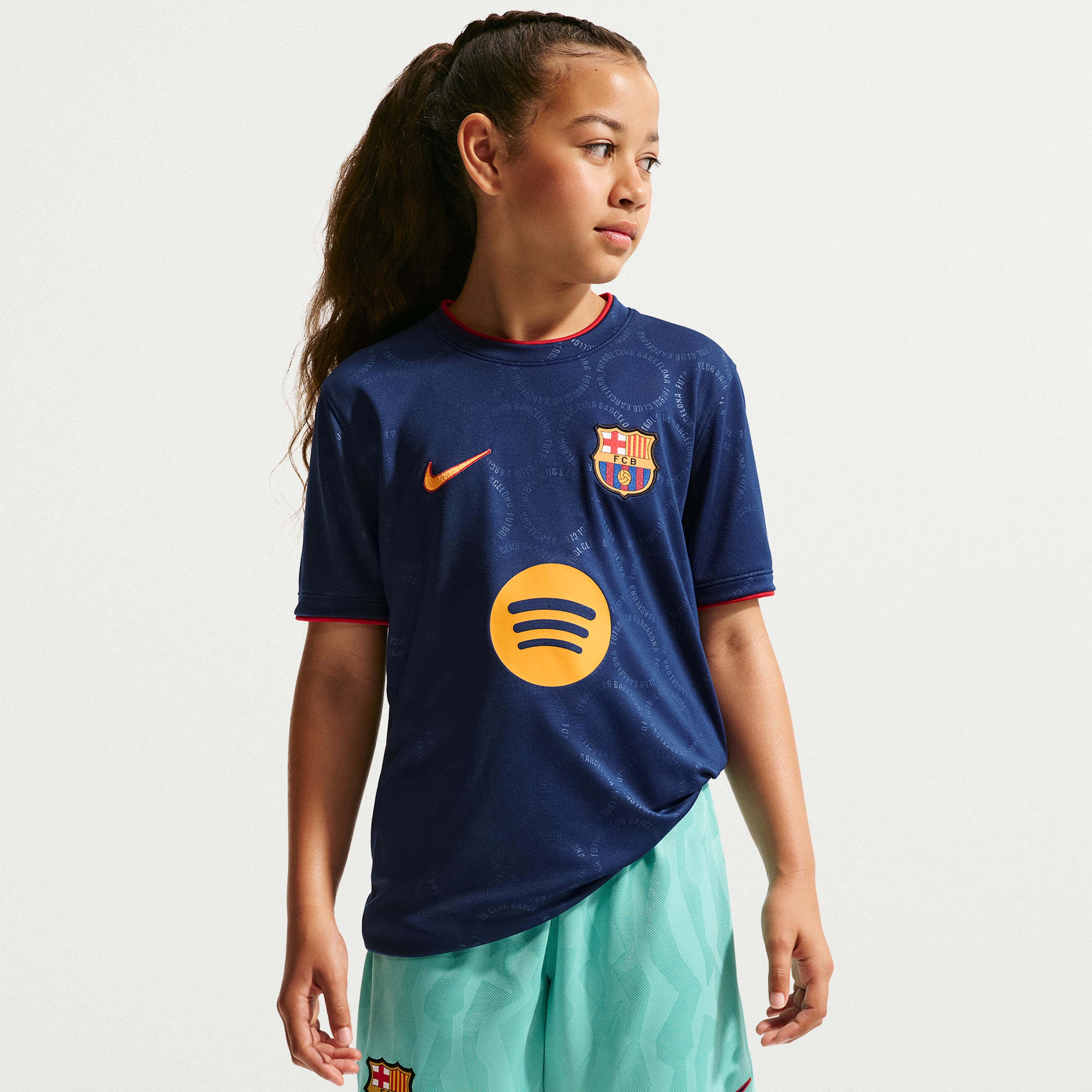 Youth Nike Royal Barcelona 2026/27 Dri-FIT Pre-Match Top