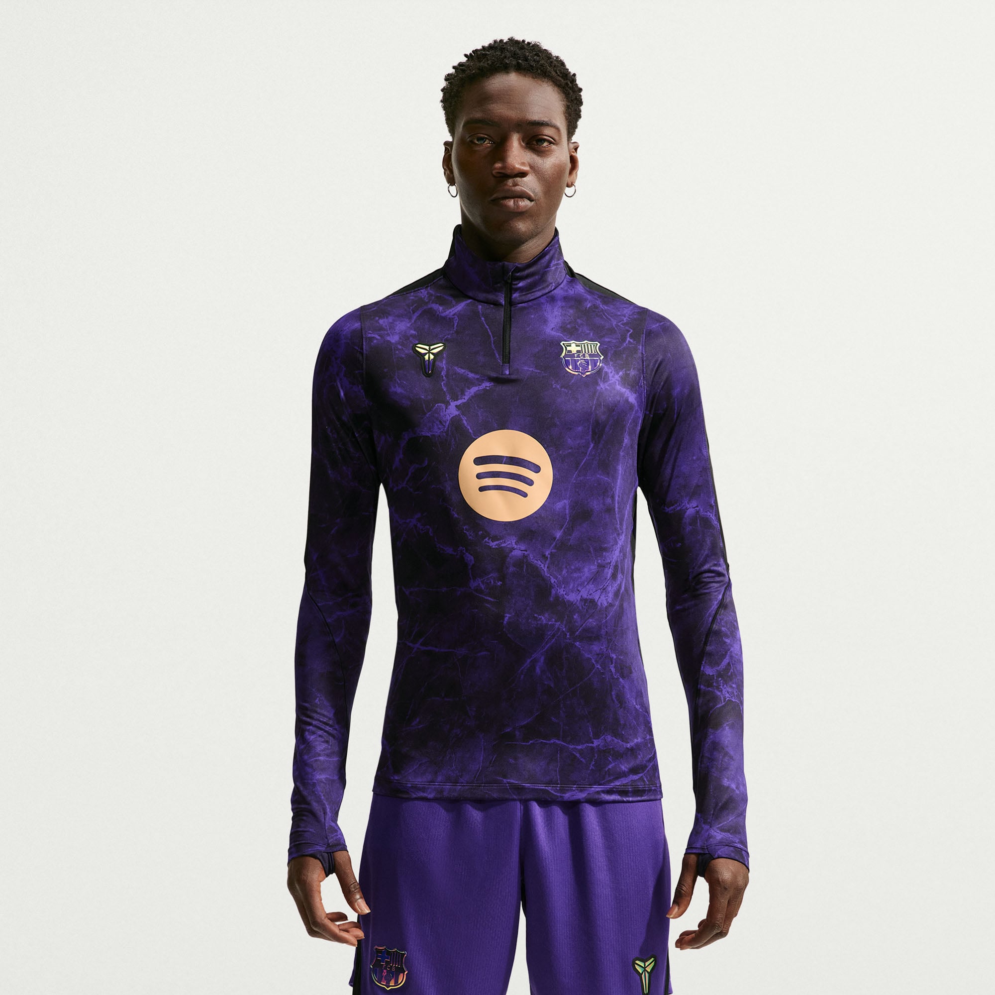 Men's Nike  Black Barcelona 2026/27 Away Strike Drill Dri-FIT Quarter-Zip Top