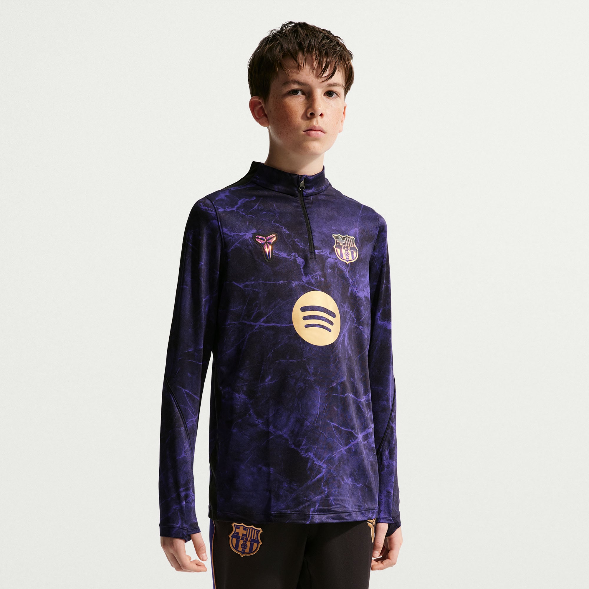 Youth Nike Black Barcelona 2026/27 Away Strike Drill Dri-FIT Quarter-Zip Top