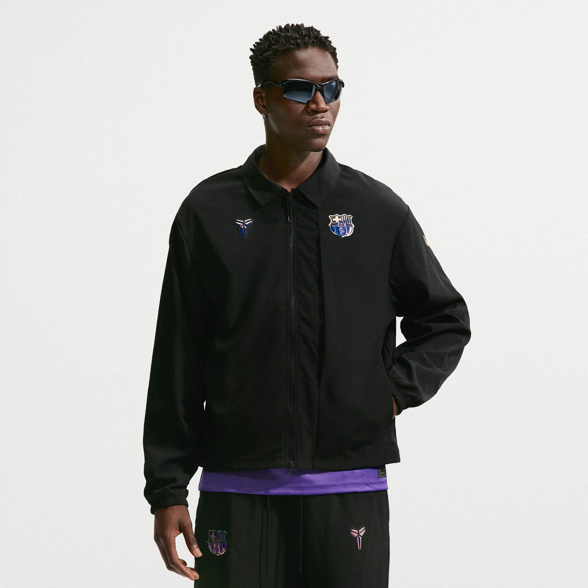 Men's Nike  Black Barcelona 2026/27 Away Woven Full-Zip Jacket