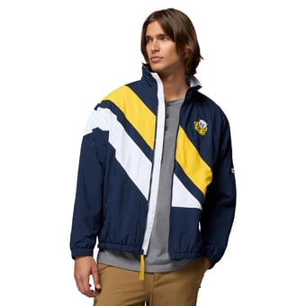 Men's Columbia Navy Michigan Wolverines Reventure Full-Zip Windbreaker Omni-Shield Jacket