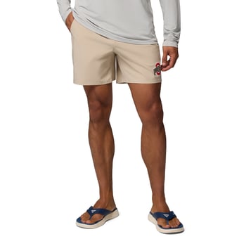 Men's Columbia  Natural Ohio State Buckeyes PFG Terminal Roamer™ Omni-Shade™ Stretch Shorts