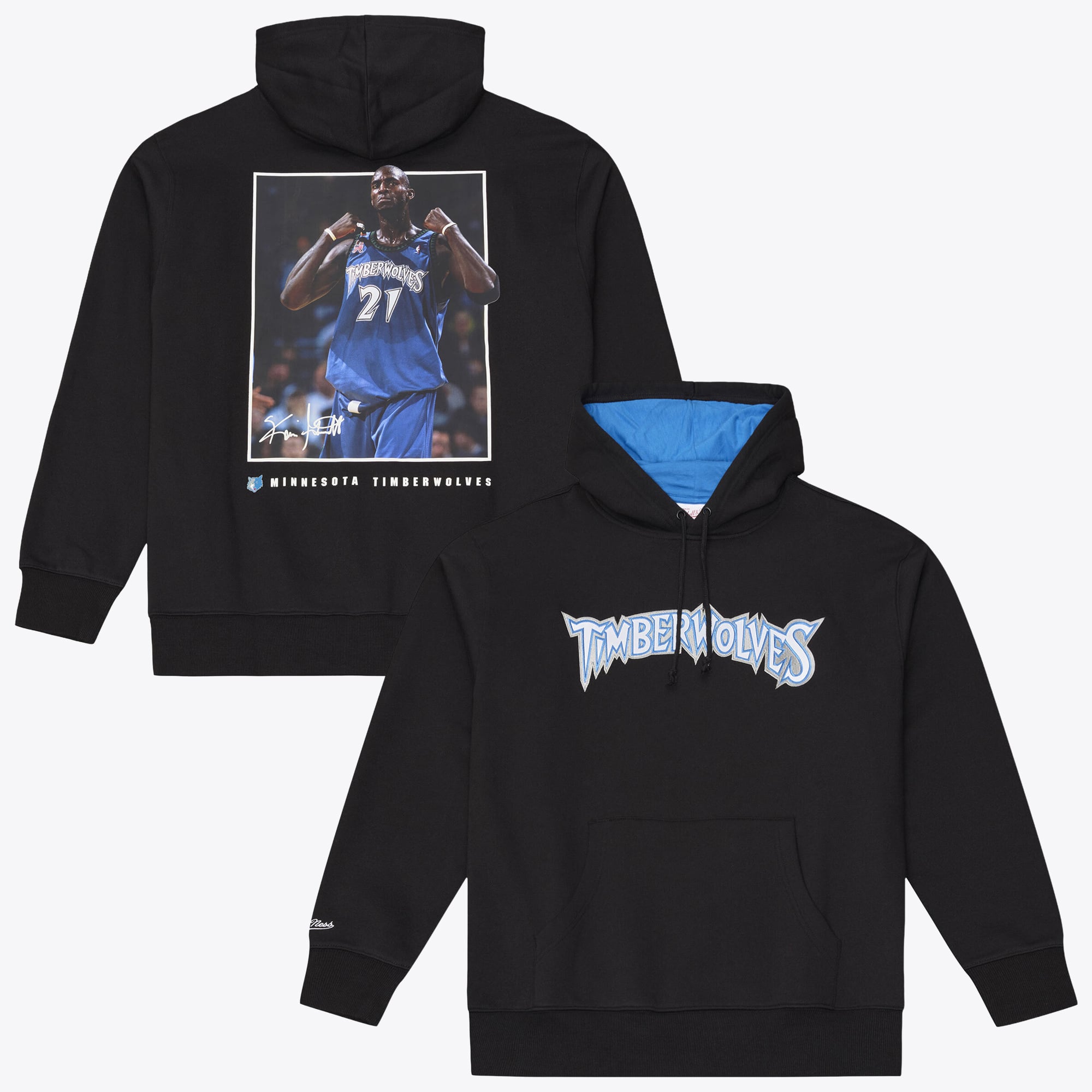 Men's Mitchell & Ness Kevin Garnett Black Minnesota Timberwolves Player Fleece Hoodie