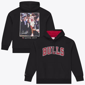 Men's Mitchell & Ness Dennis Rodman Black Chicago Bulls Player Fleece Hoodie