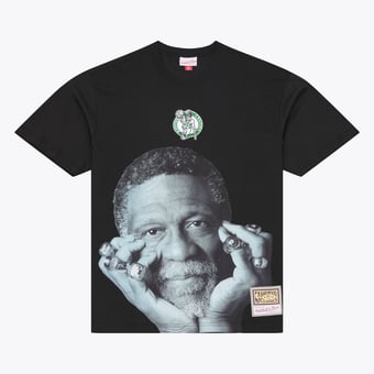 Men's Mitchell & Ness Bill Russell Black Boston Celtics Hardwood Classics Player T-Shirt