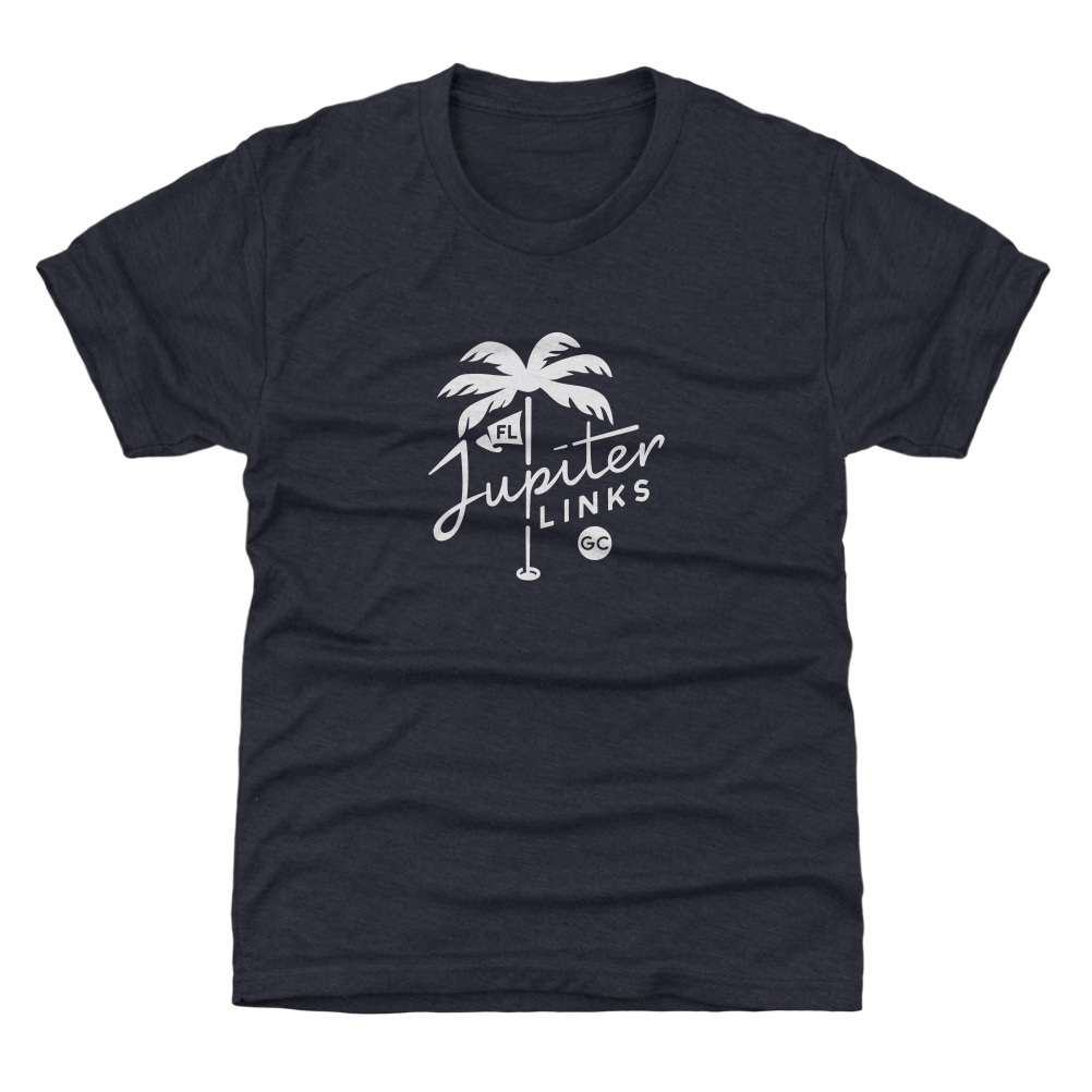 Youth 500 Level Navy Jupiter Links Golf Club Wordmark T-Shirt