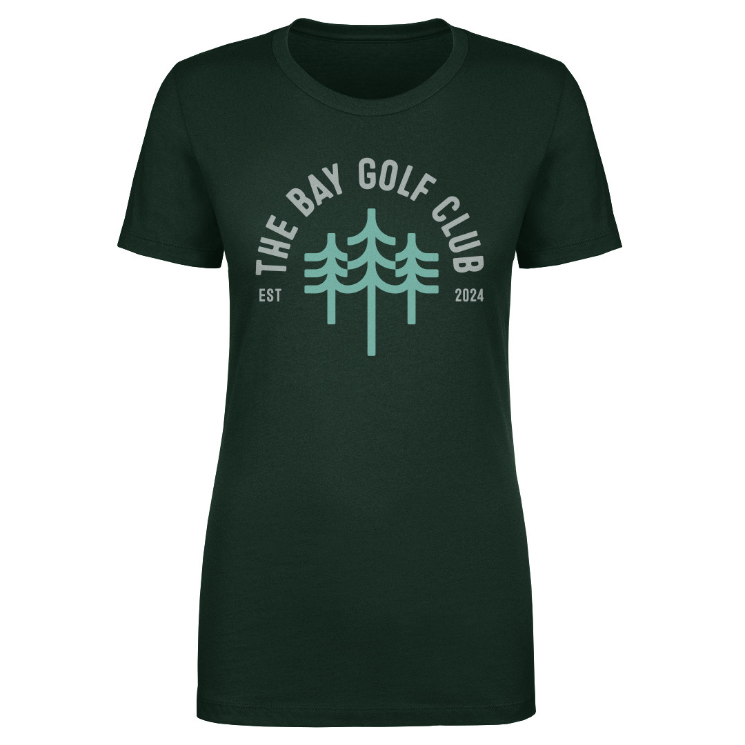 Women’s 500 Level Forest Green The Bay Golf Club Trees Lockup T-Shirt