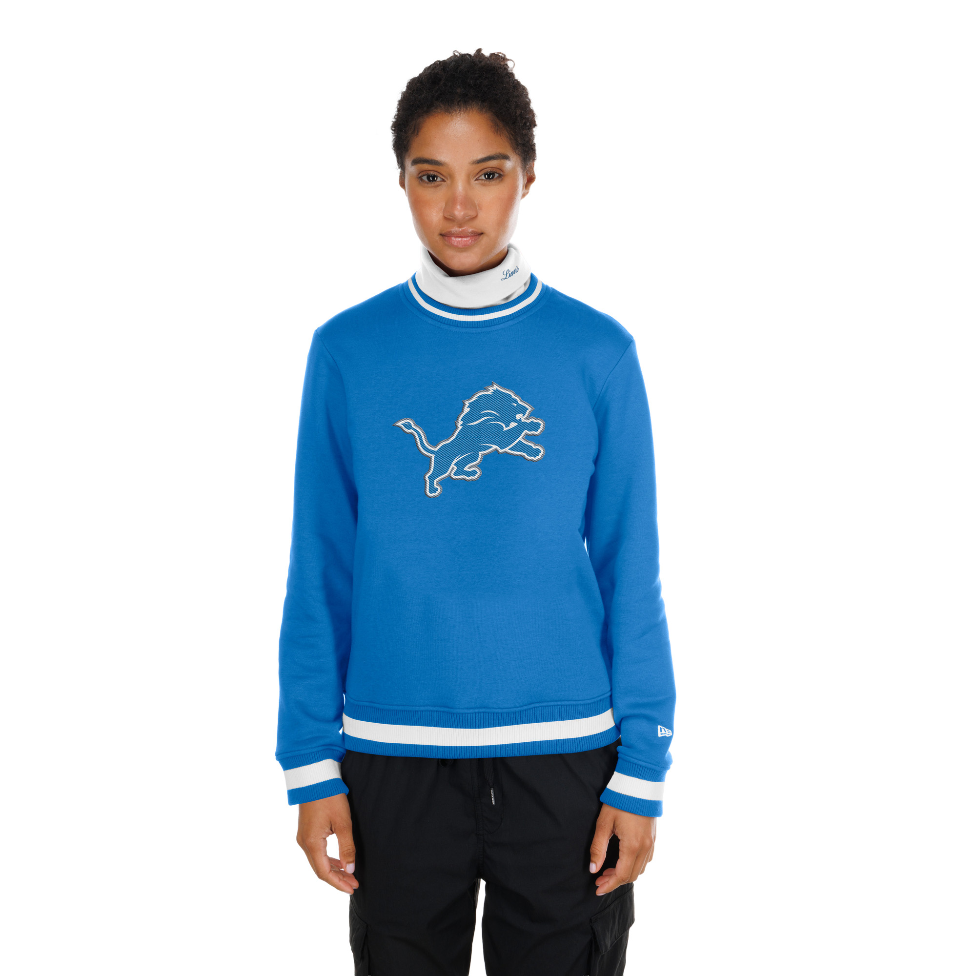 Women's New Era  Blue Detroit Lions Sport Classics Turtleneck