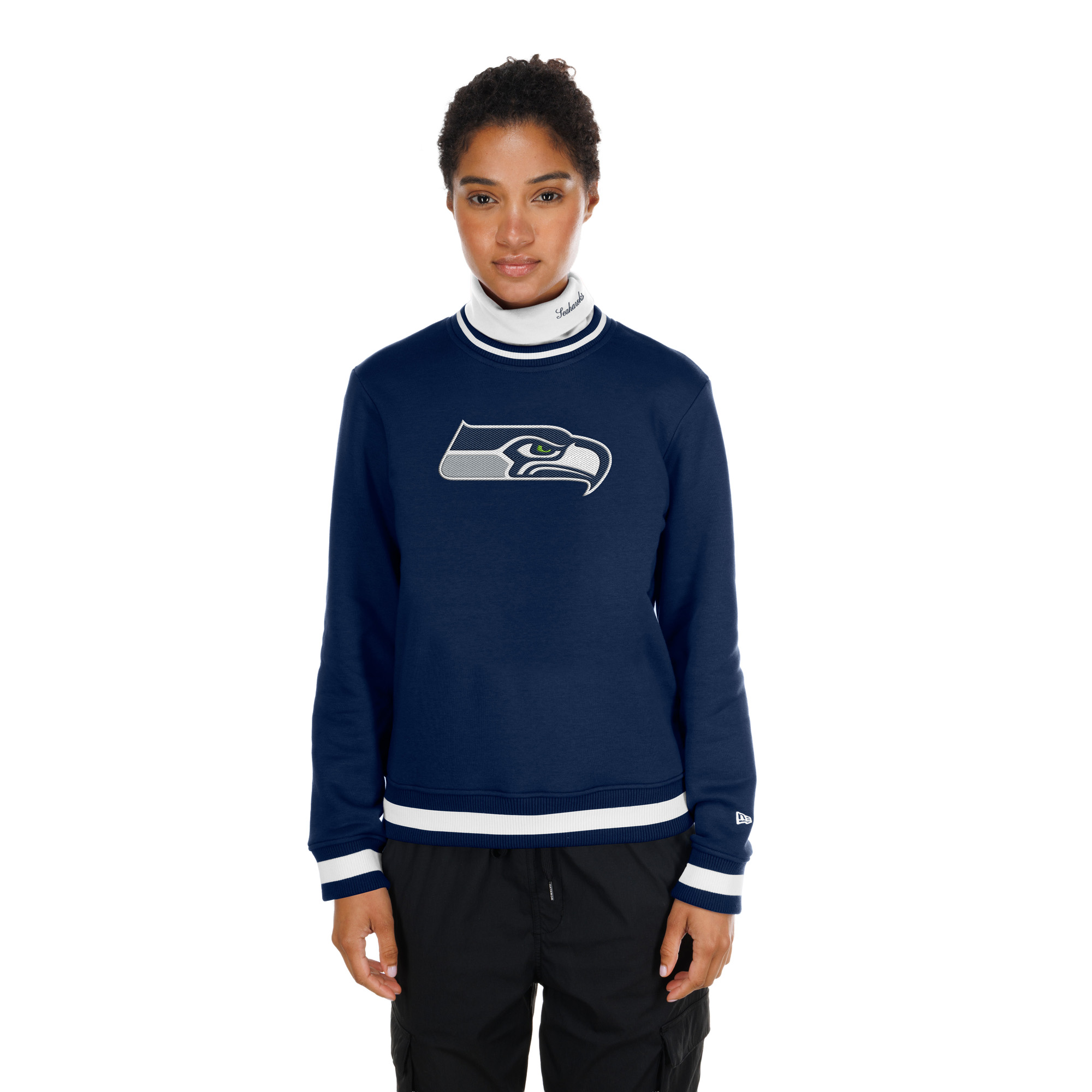 Women's New Era  Navy Seattle Seahawks Sport Classics Turtleneck