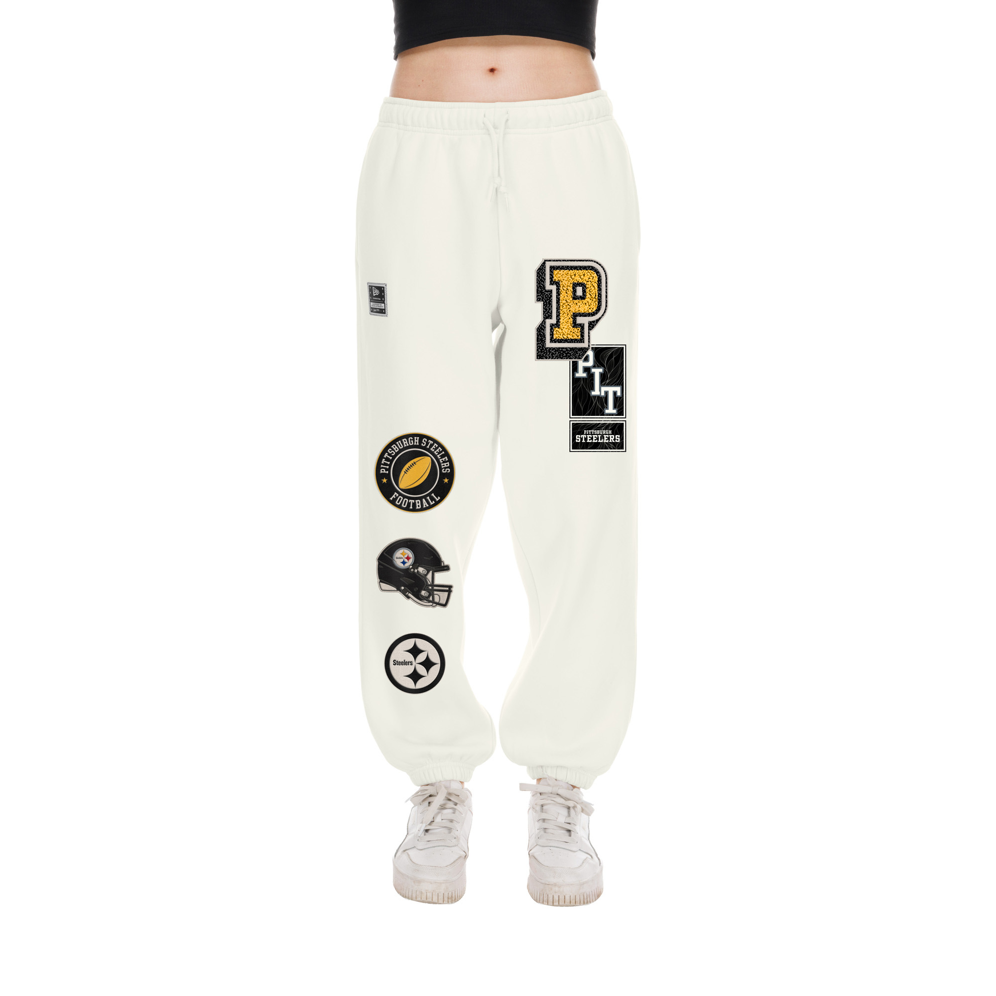 Women's New Era  Cream Pittsburgh Steelers Academic Sweatpants