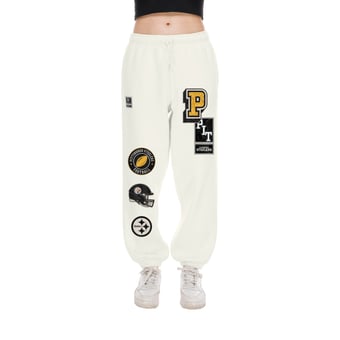 Women's New Era  Cream Pittsburgh Steelers Academic Sweatpants