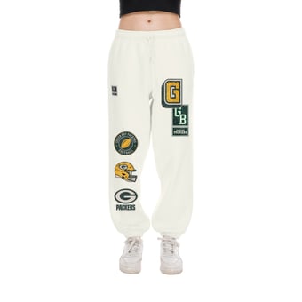 Women's New Era  Cream Green Bay Packers Academic Sweatpants