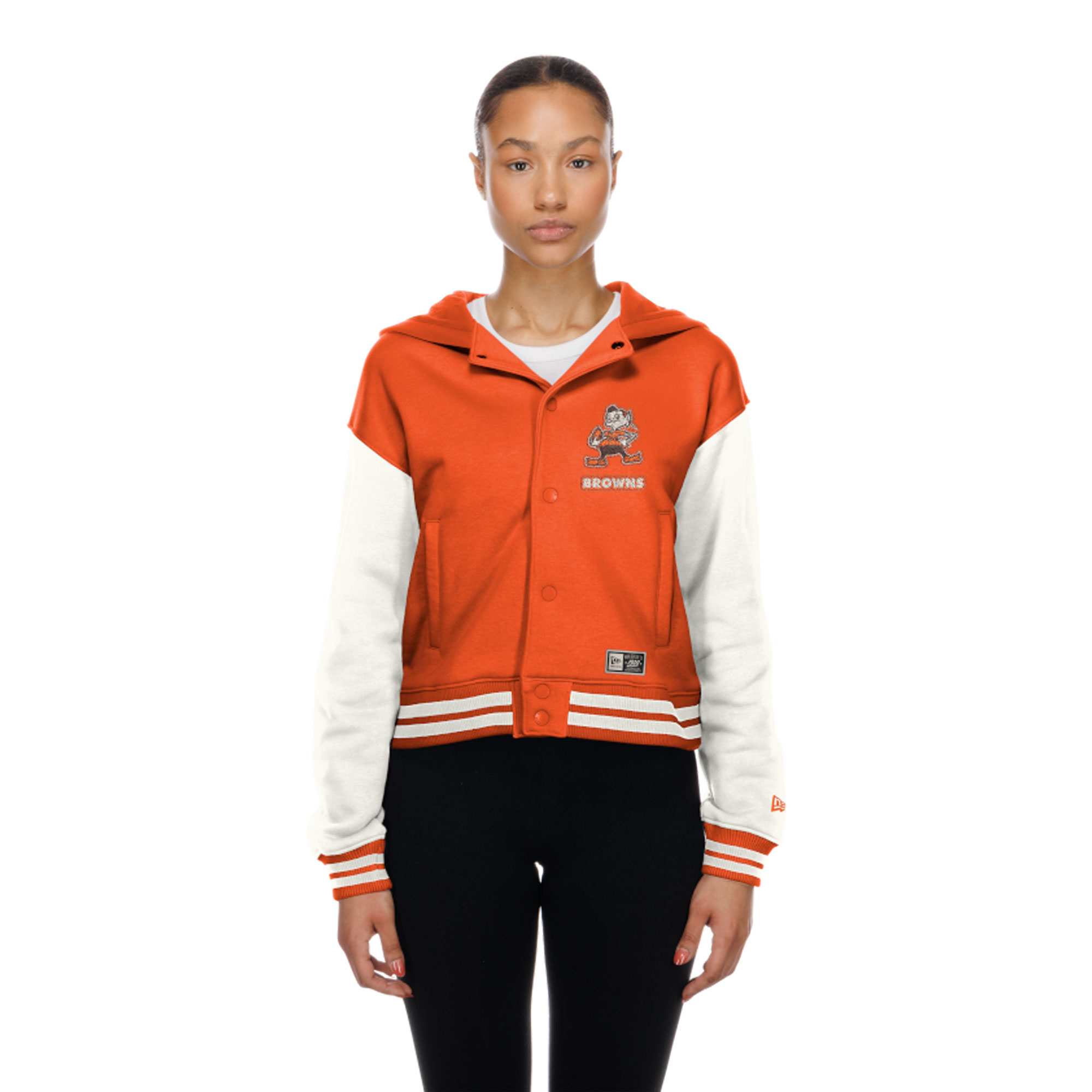Women's New Era  Cleveland Browns Orange Throwback Full-Snap Hooded Jacket