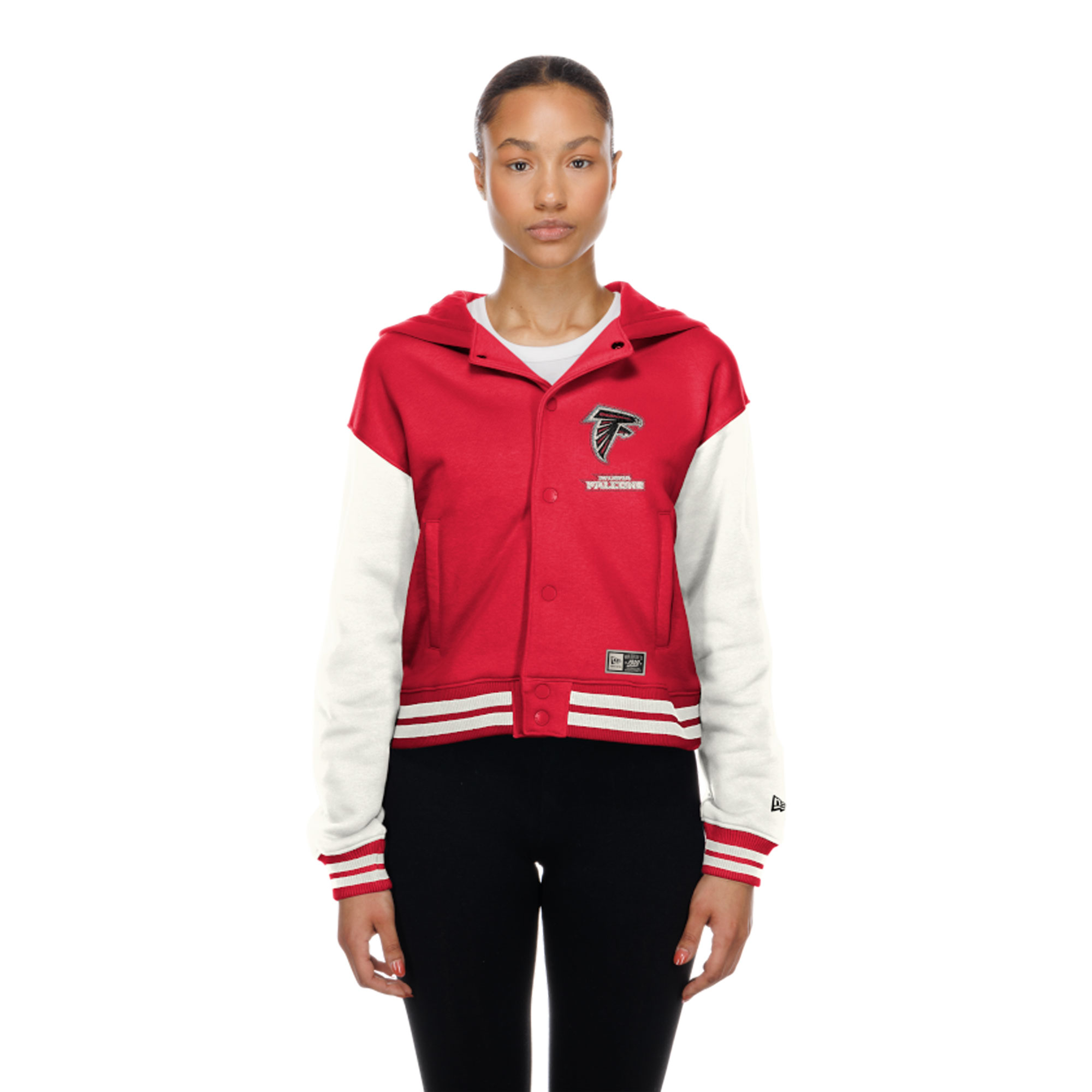 Women's New Era  Atlanta Falcons Red Throwback Full-Snap Hooded Jacket