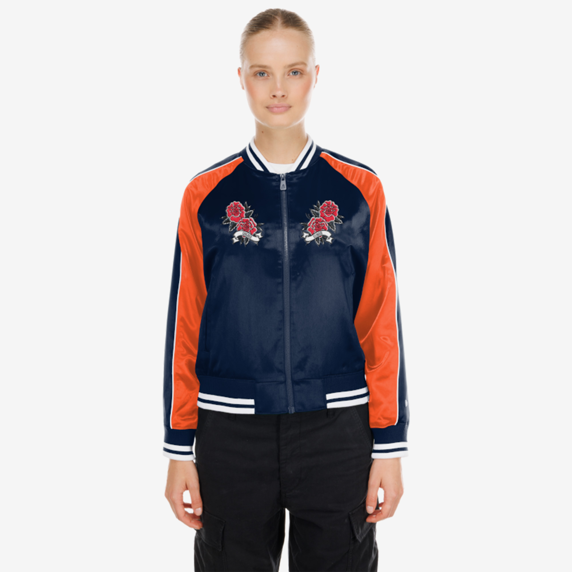Women's New Era  Navy Chicago Bears Lifestyle Satin Jacket