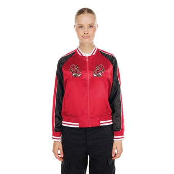 Women's New Era  Red Kansas City Chiefs Lifestyle Satin Jacket