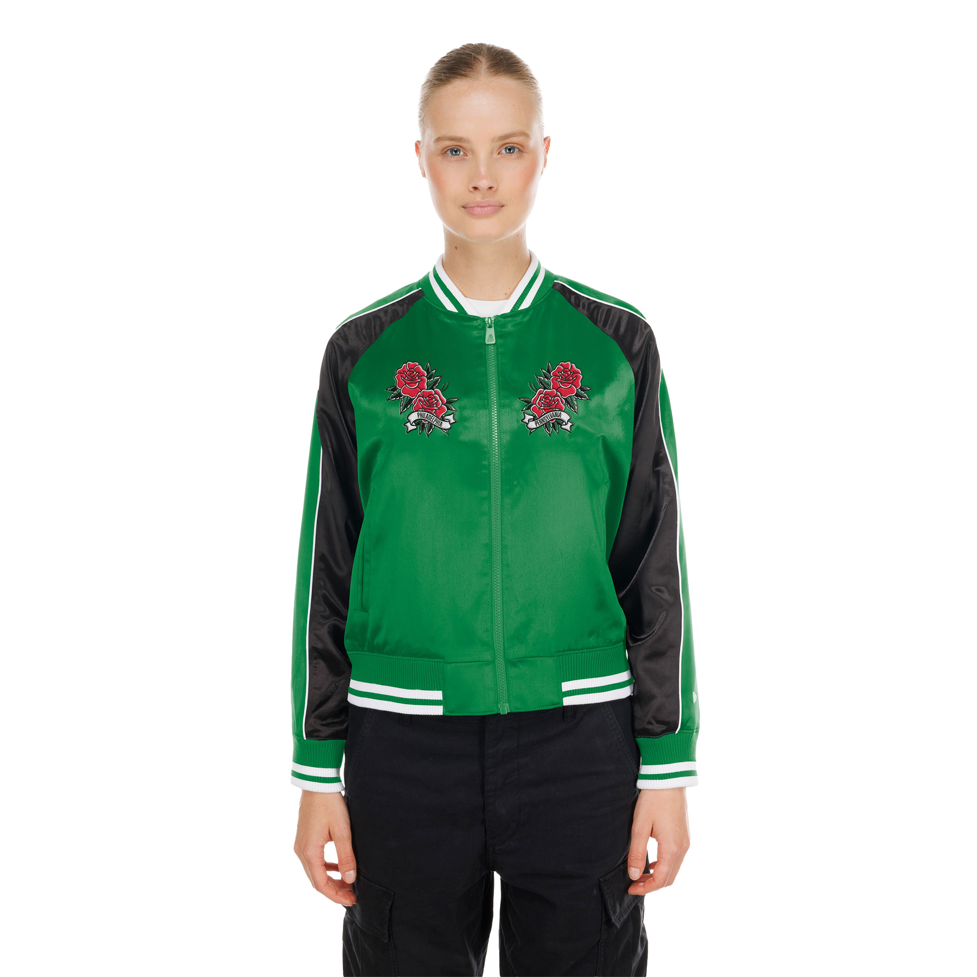 Women's New Era Kelly Green Philadelphia Eagles Lifestyle Satin Jacket