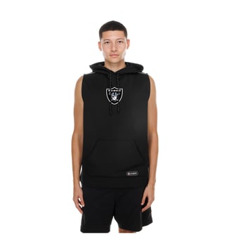 Men's New Era  Black Las Vegas Raiders Combine Authentic Sleeveless Hoodie