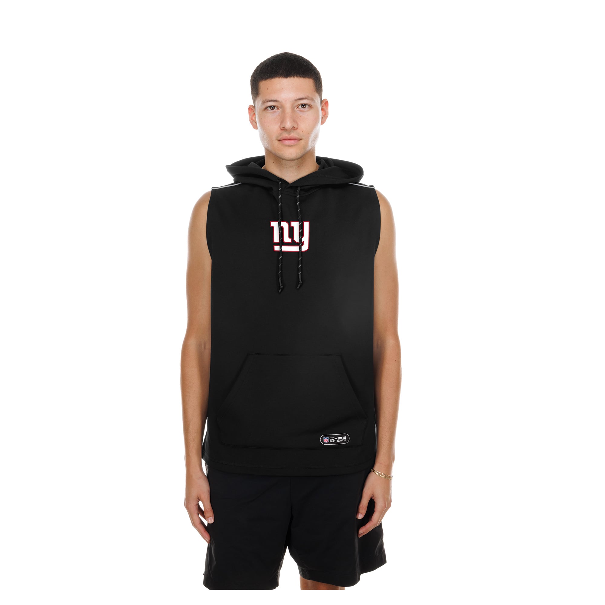 Men’s New Era Black New York Giants Combine Authentic Sleeveless Hoodie