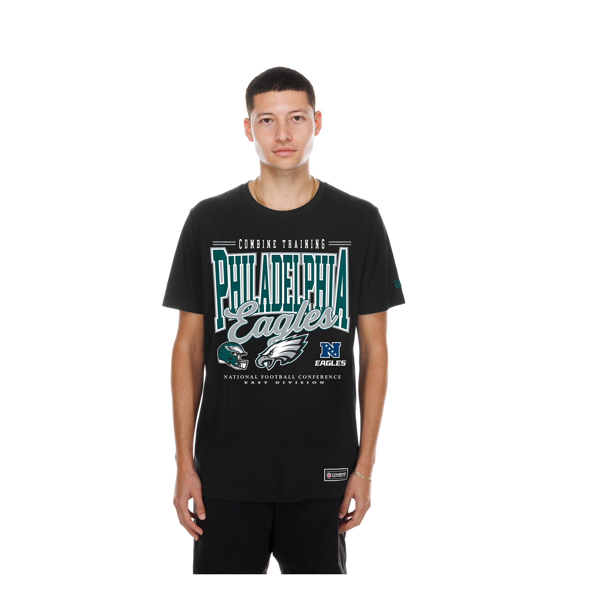 Men's New Era Black Philadelphia Eagles Combine Authentic T-Shirt