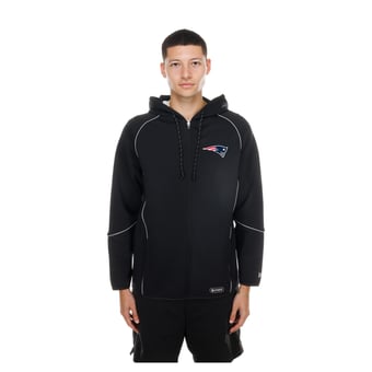 Men's New Era  Black New England Patriots Combine Authentic Raglan Full-Zip Hoodie