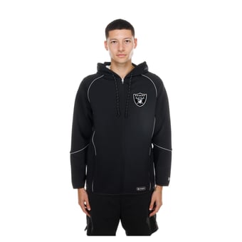 Men's New Era  Black Las Vegas Raiders Combine Authentic Raglan Full-Zip Hoodie